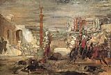 Gustave Moreau Canvas Paintings - Death Offers Crowns to the Winner of the Tournament